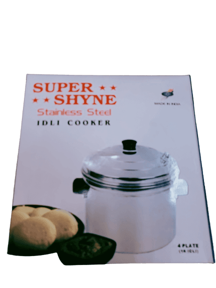 Idli Cooker large (Stainless Steel) - 4 Plate/16 Idli - Super Shyne