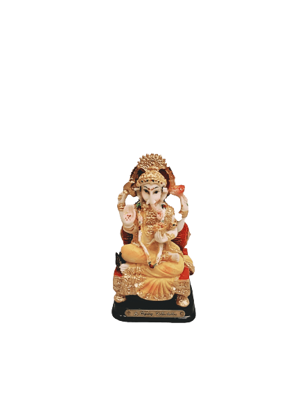 Ganesh Ji Sitting On Throne - 4 Inch