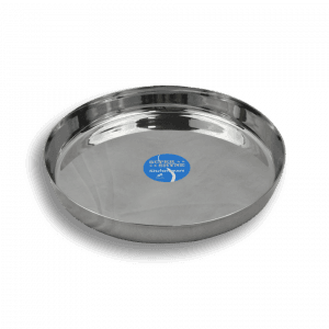 Stainless Steel Thaali/Thali/Plate with Bent Edges - 10 in - Super Shyne