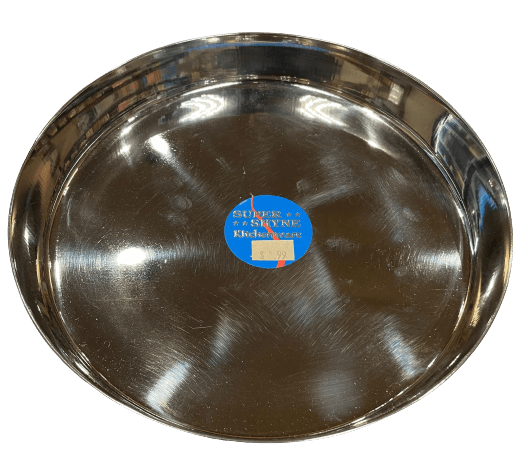 Stainless Steel Thali With Bent Edges - 9 Inches - Super Shyne