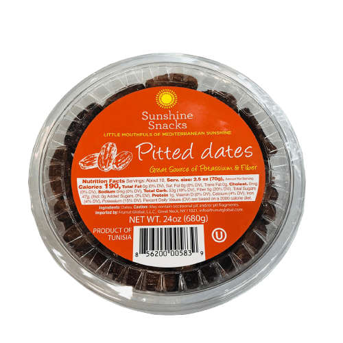 Pitted Dates Tub- 24 oz - Sunshine Snacks