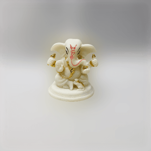 Ganesh Sitting White - Approx. 3 Inch