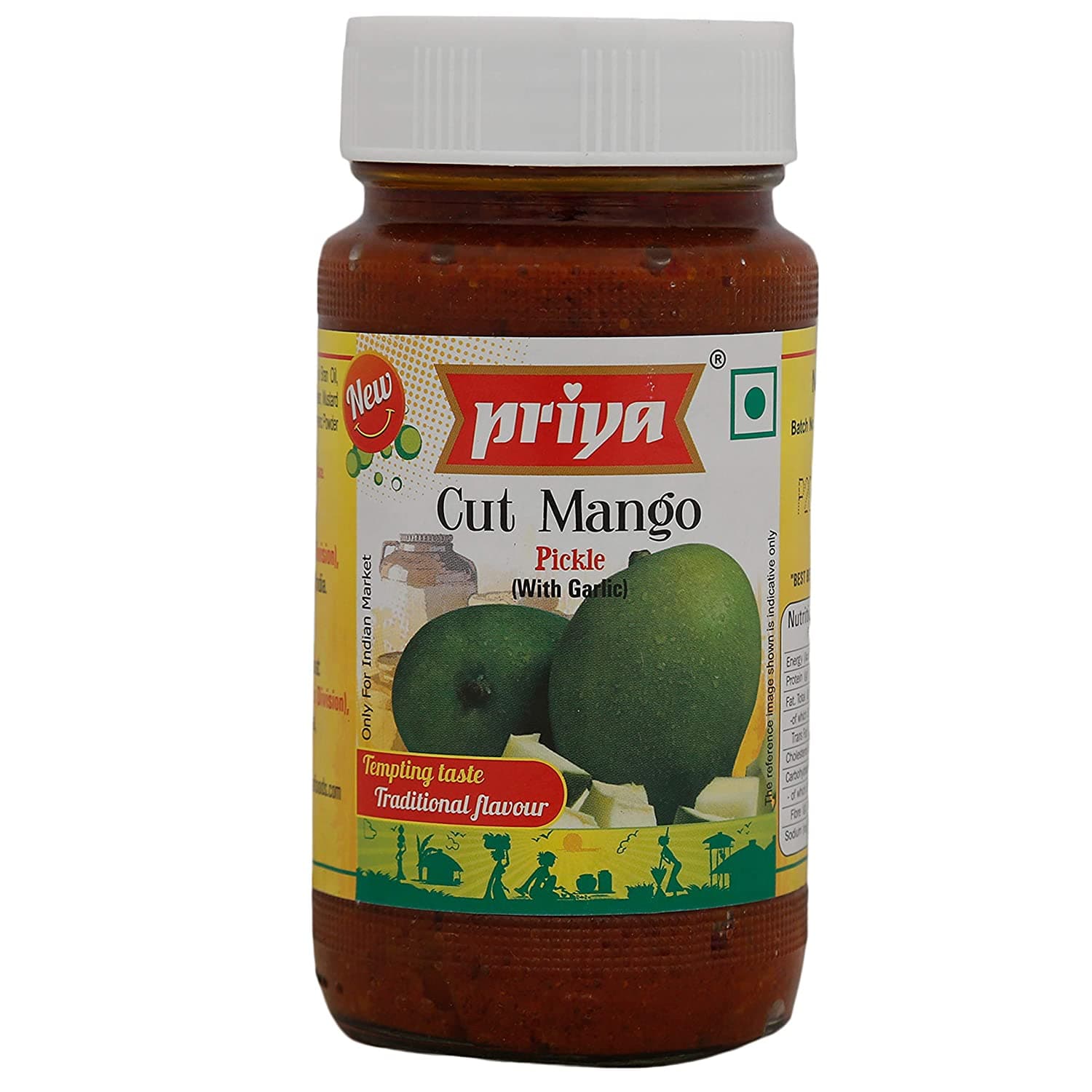 Cut Mango Pickle (with Garlic) - 300 g - Priya