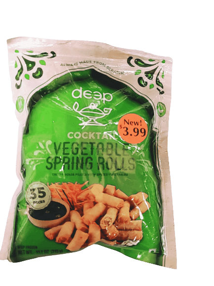 Cocktail Vegetable Spring Rolls Frozen - 35 pcs - Deep