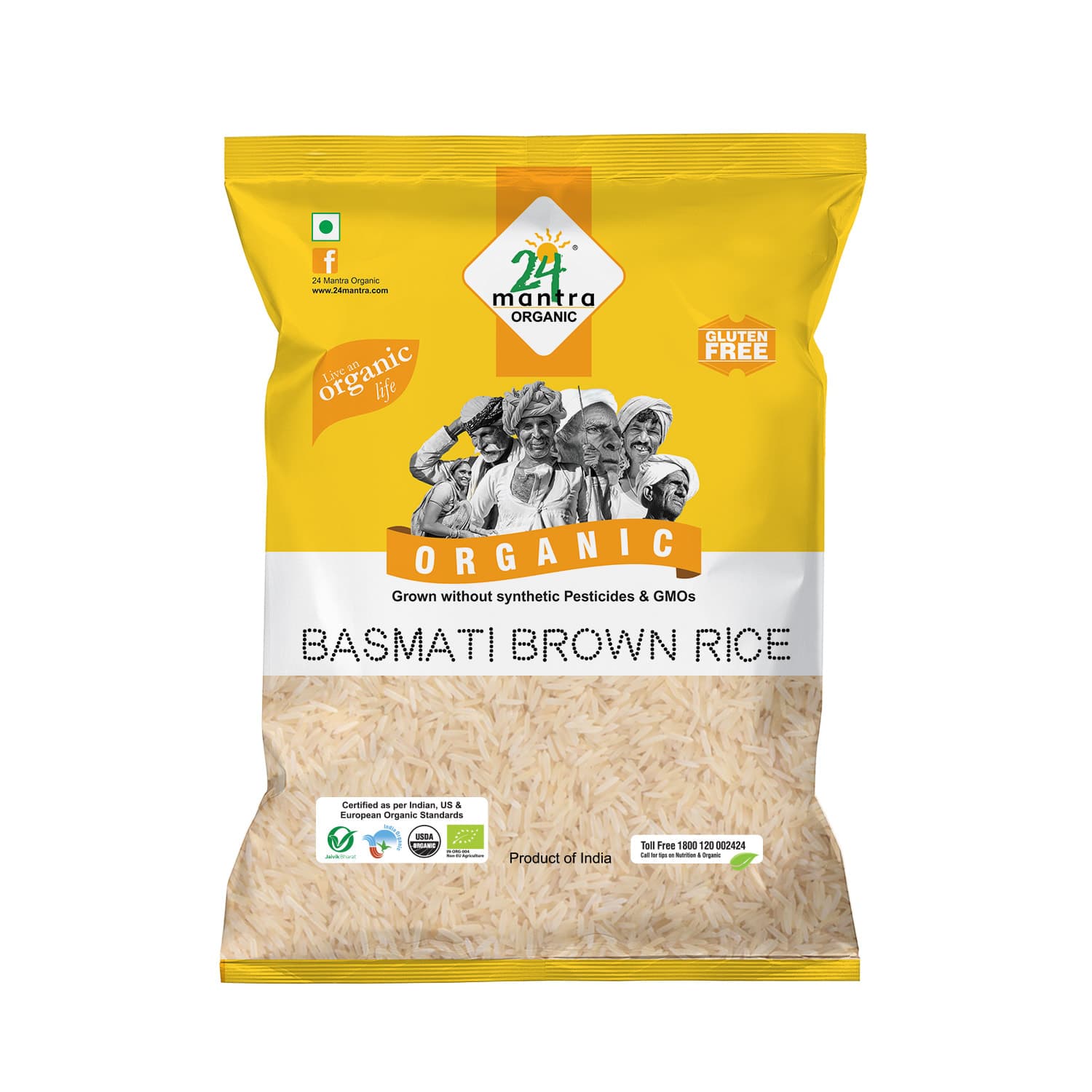 Organic Brown Basmati Rice - 10 lb - 24 Mantra