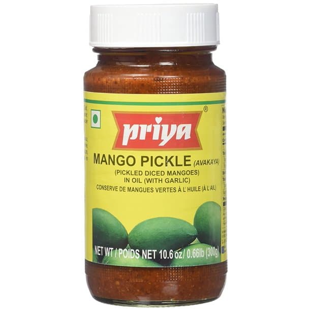 Mango Pickle (Avakaya) w/ Garlic - 300 G - Priya