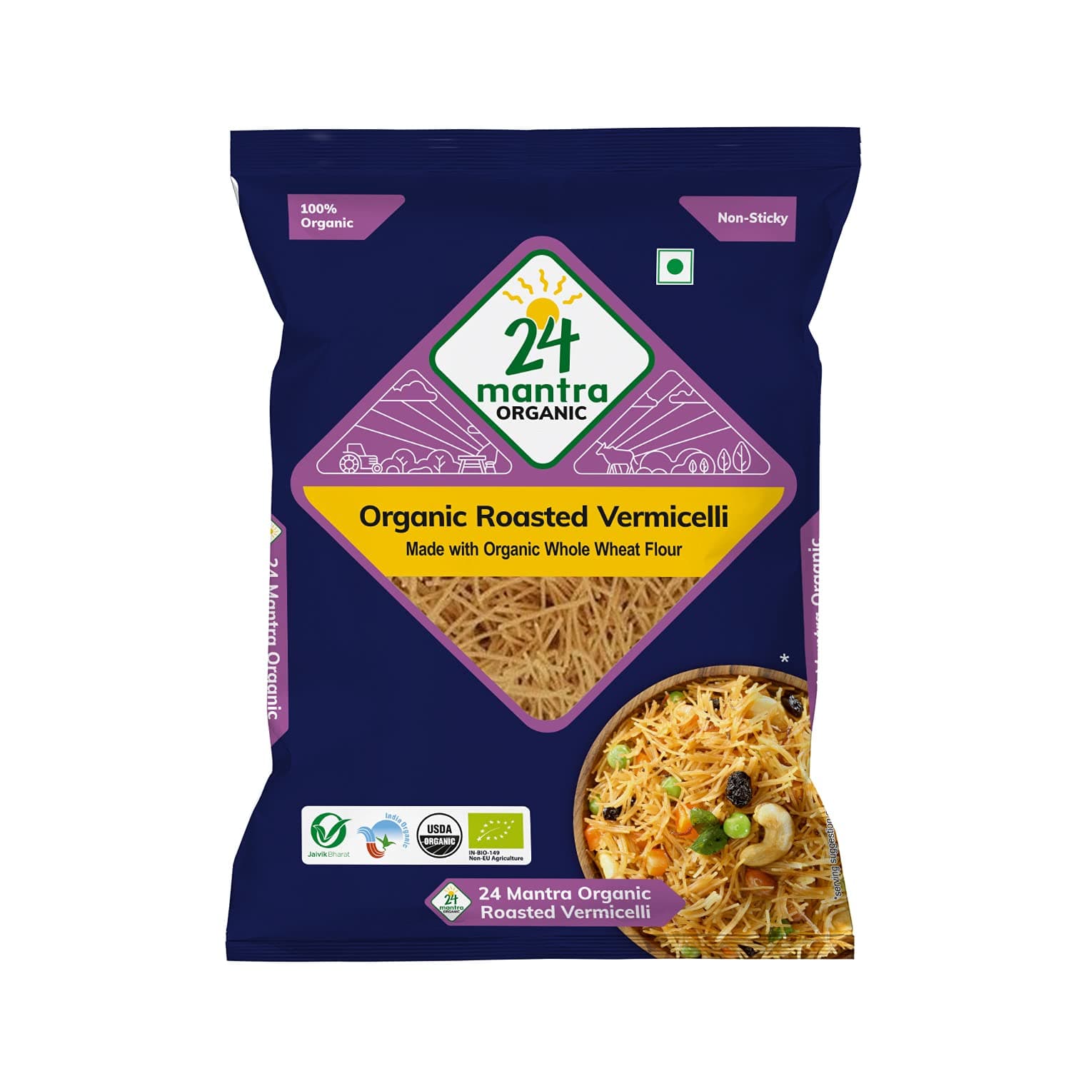 Organic Roasted Vermicelli - 400 G - 24 Mantra