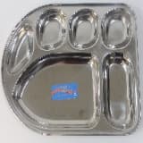 Stainless Steel Sectional Dinner Plate (Stainless Steel, U Shaped)