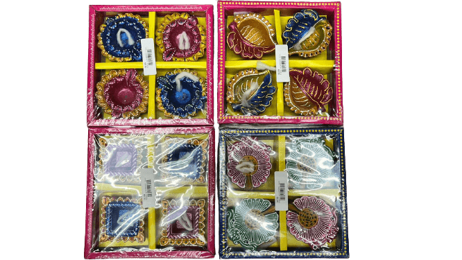 Diya w/ wick (ED121) - 4 pcs