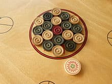 Wood Carrom Men & Striker Export Quality - Basco
