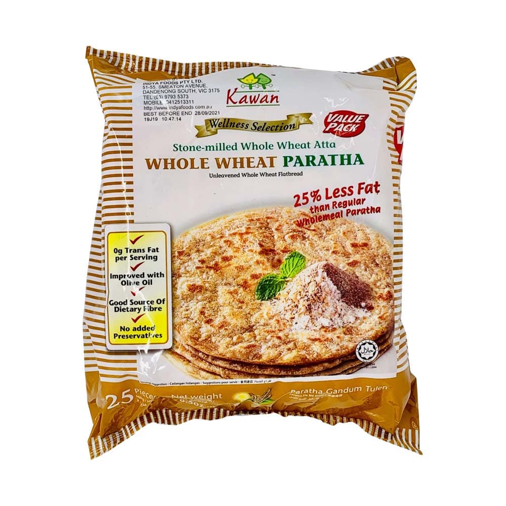 Whole Wheat Paratha Value Pack Frozen - 25 pcs - Kawan