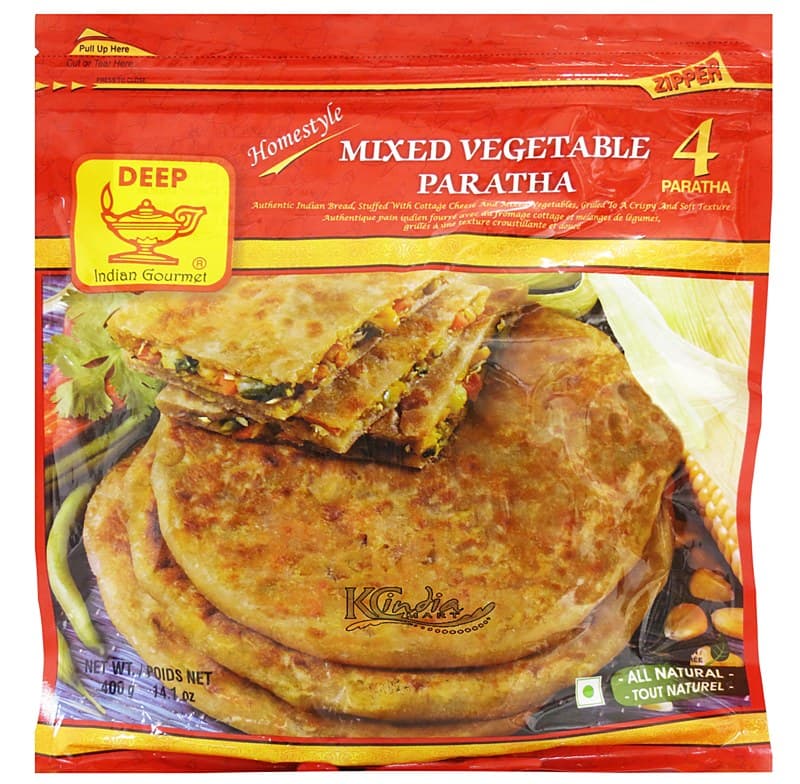 Mixed Vegetable Paratha Frozen - 4 pieces - Deep