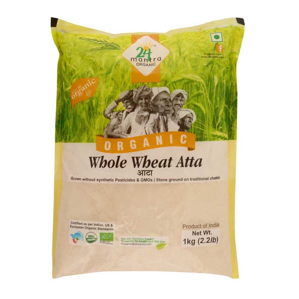 Organic Whole Wheat Atta - 2.2 lb - 24 Mantra