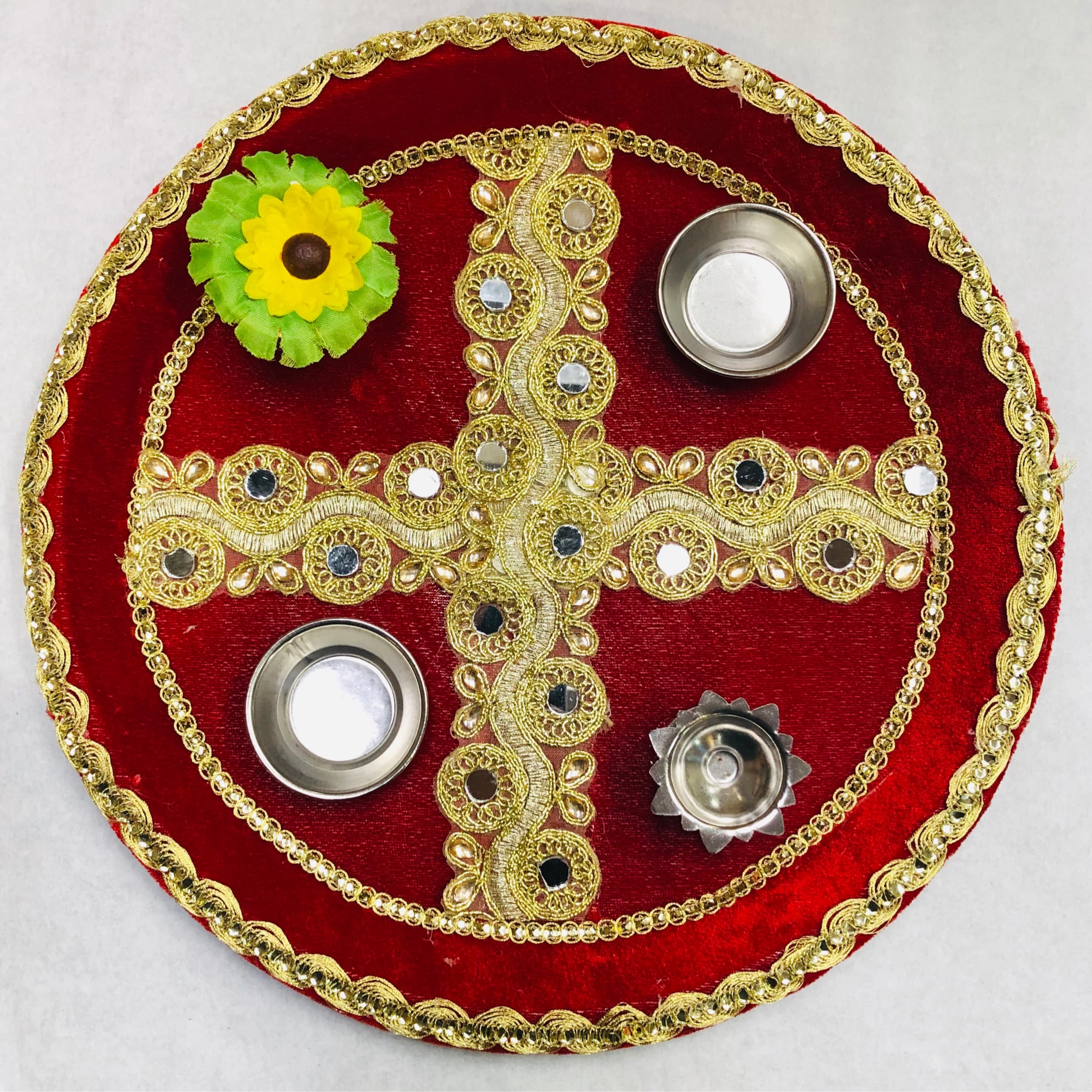 Fancy Velvet Pooja Thali