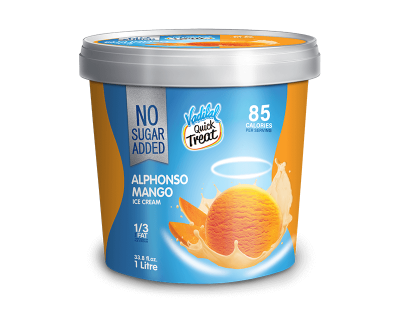 Alphonso Mango Ice Cream (No Sugar Added) - 1 L - Vadilal