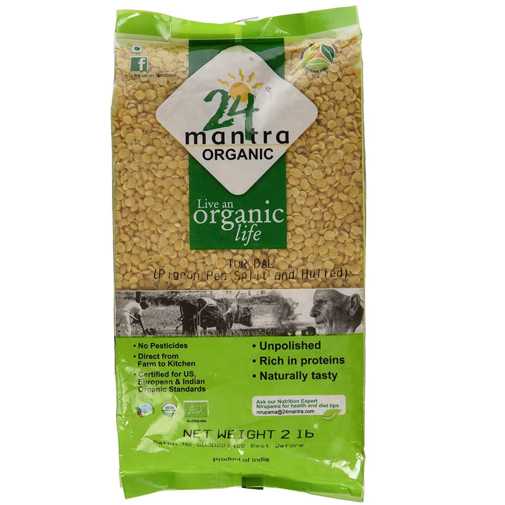 Organic Tur Dal - 2 lb - 24 Mantra