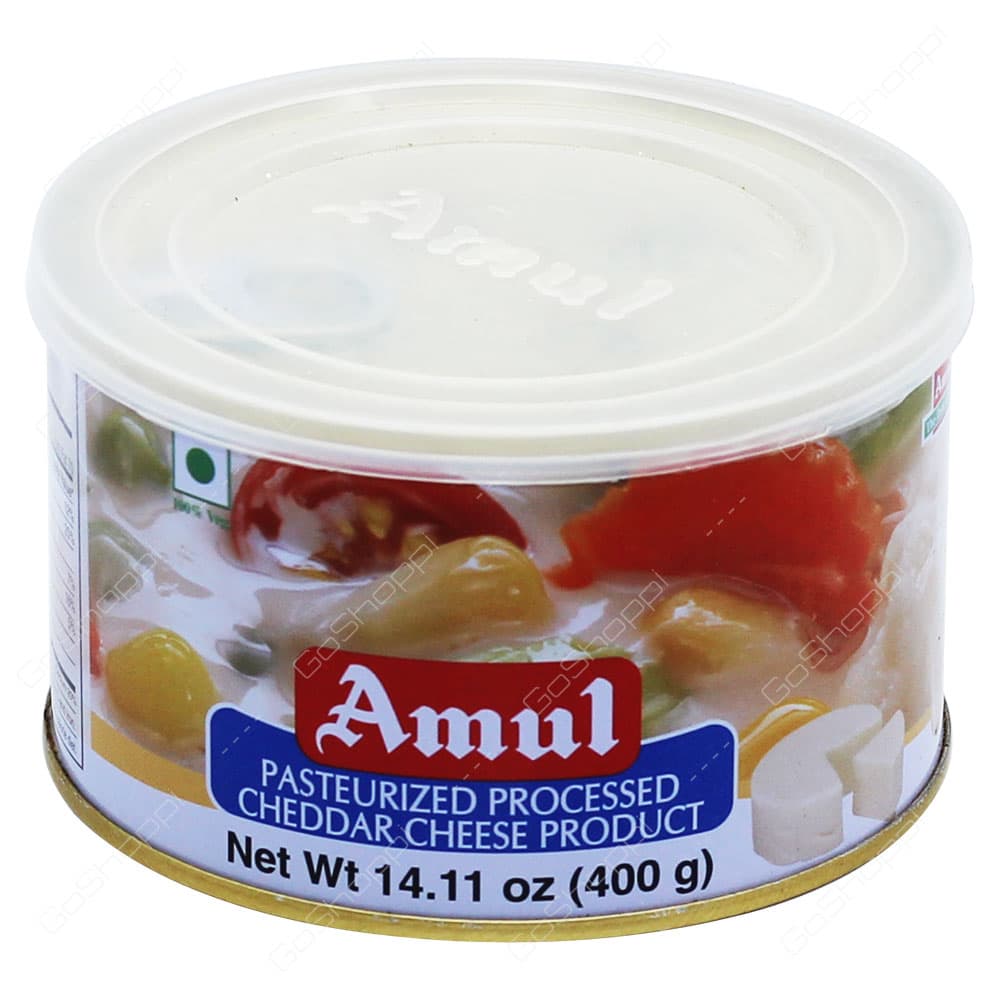 Pasteurized Processed Cheddar Cheese Can - 14.11 oz - Amul