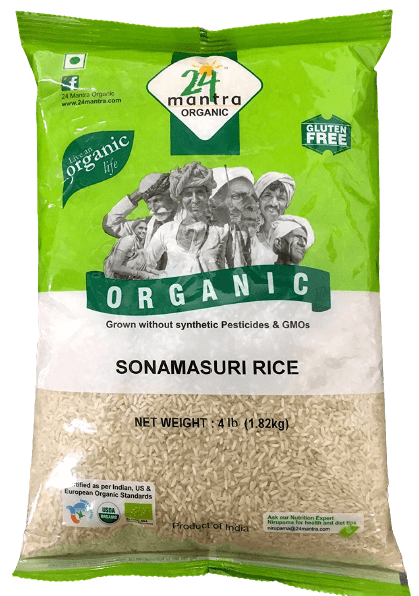 Organic Sonamasuri Rice - 4 lb - 24 Mantra