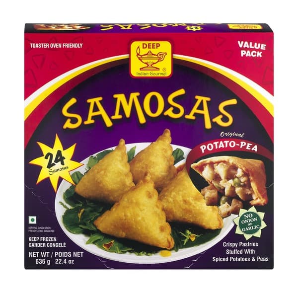 Potato Pea Samosa Frozen - 24 pcs - Deep