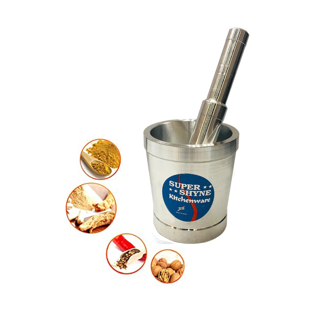 Aluminum Pestel Mortar 3.75 Tall #2 - Super Shyne