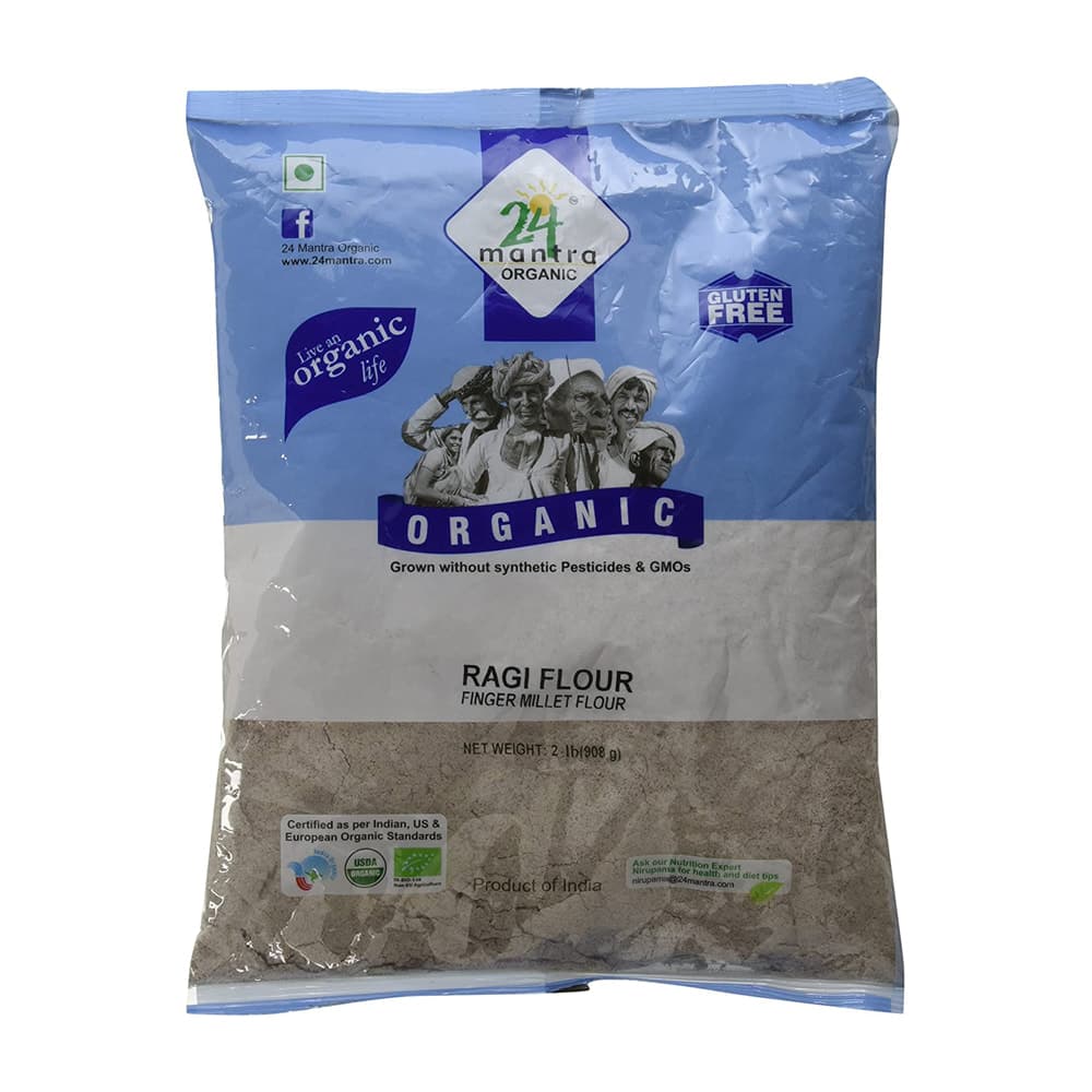 Organic Ragi Flour - 2 lb - 24 Mantra