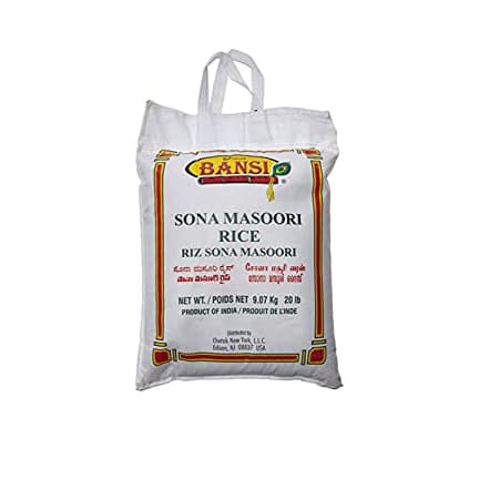 Sona Masoori Rice - 20 lb - Bansi