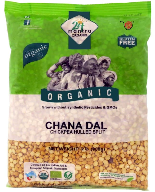 Organic Chana Dal - 2 lb - 24 Mantra