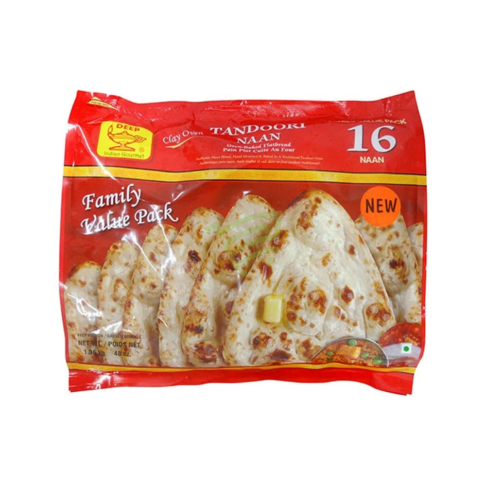 Tandoori Naan Value Pack Frozen - 16 pieces - Deep