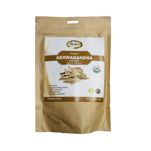 Organic Ashwagandha Powder - 7 Oz - Herbi Plus