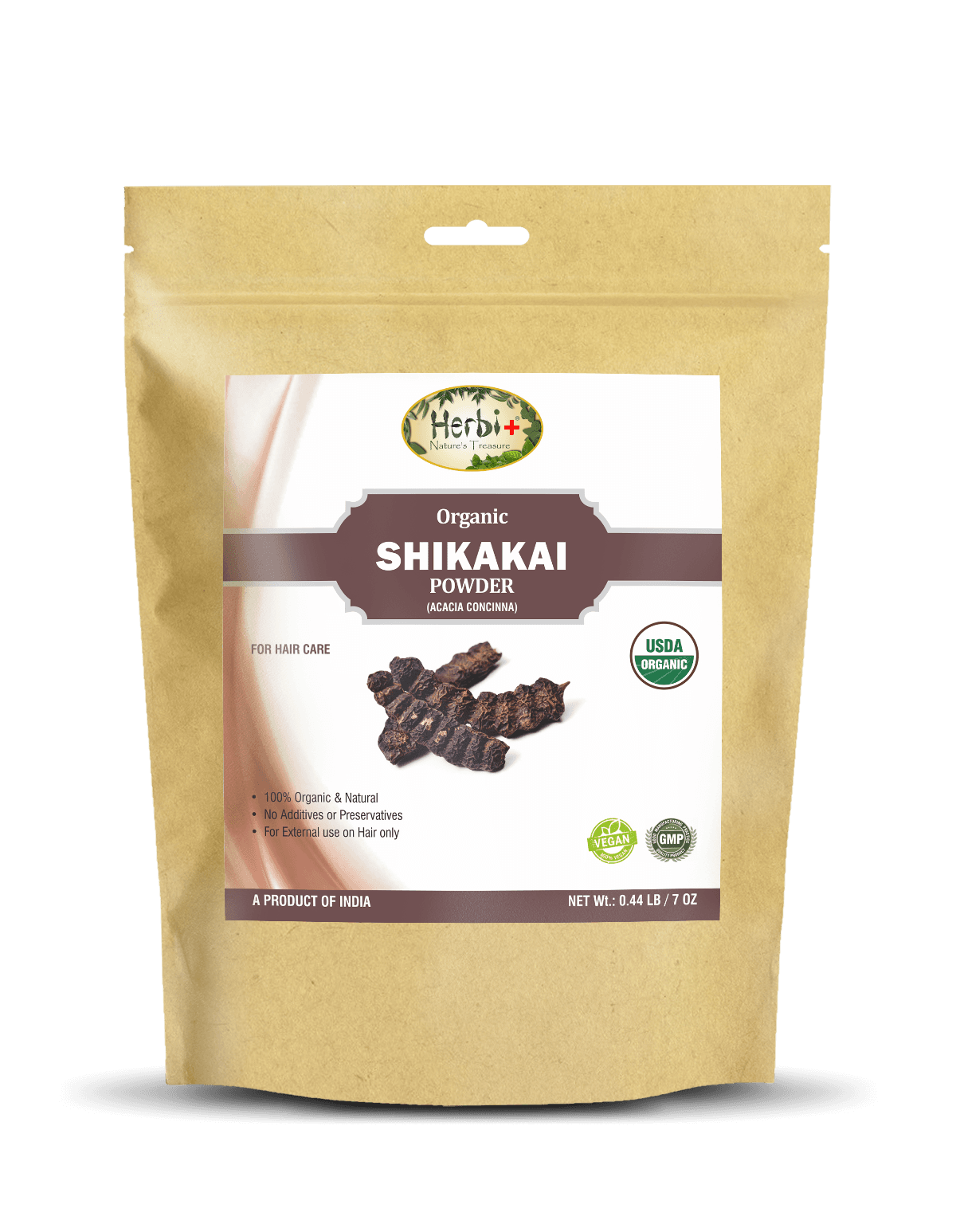 Organic Shikakai Powder - 7 oz - Herbi Plus