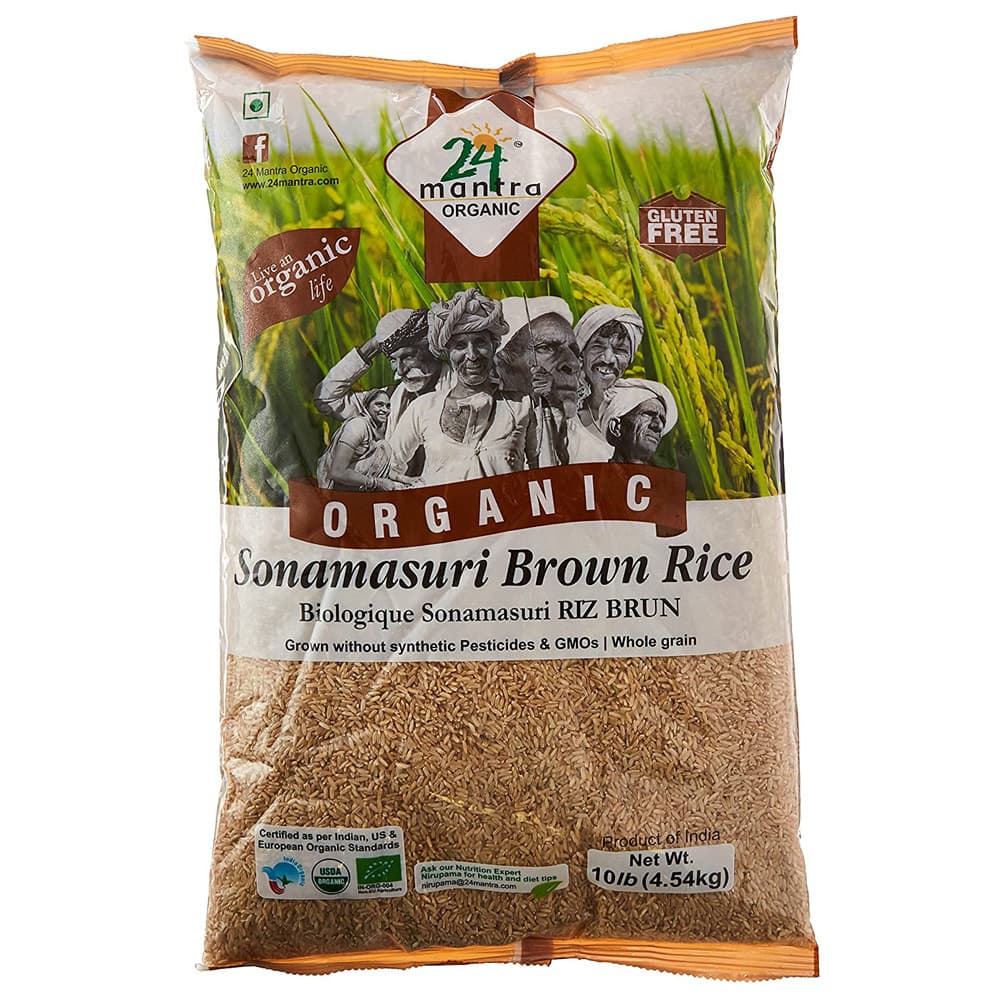 Organic Sonamasuri Brown Rice - 10 lb - 24 Mantra