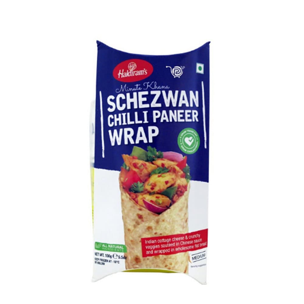 Schezwan Chilli Paneer Wrap Frozen - 156 G - Haldiram's Minute Khana