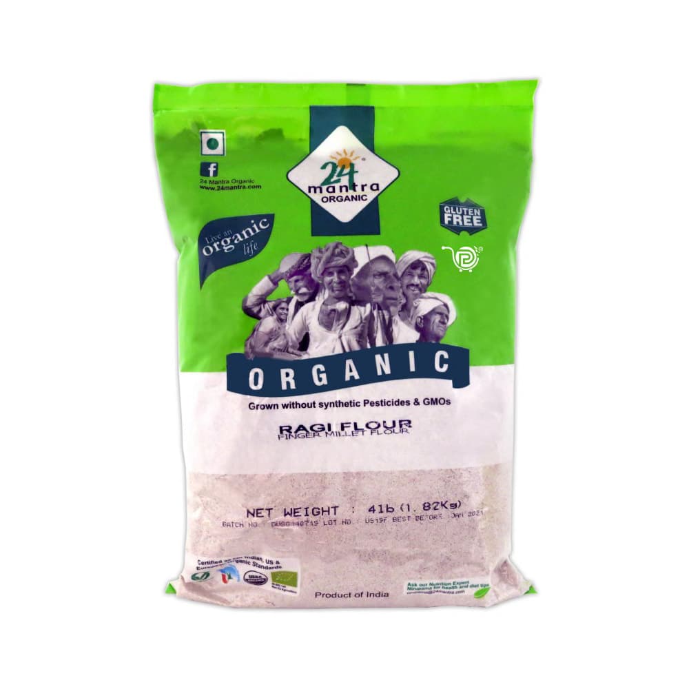 Organic Ragi Flour - 4 lb - 24 Mantra