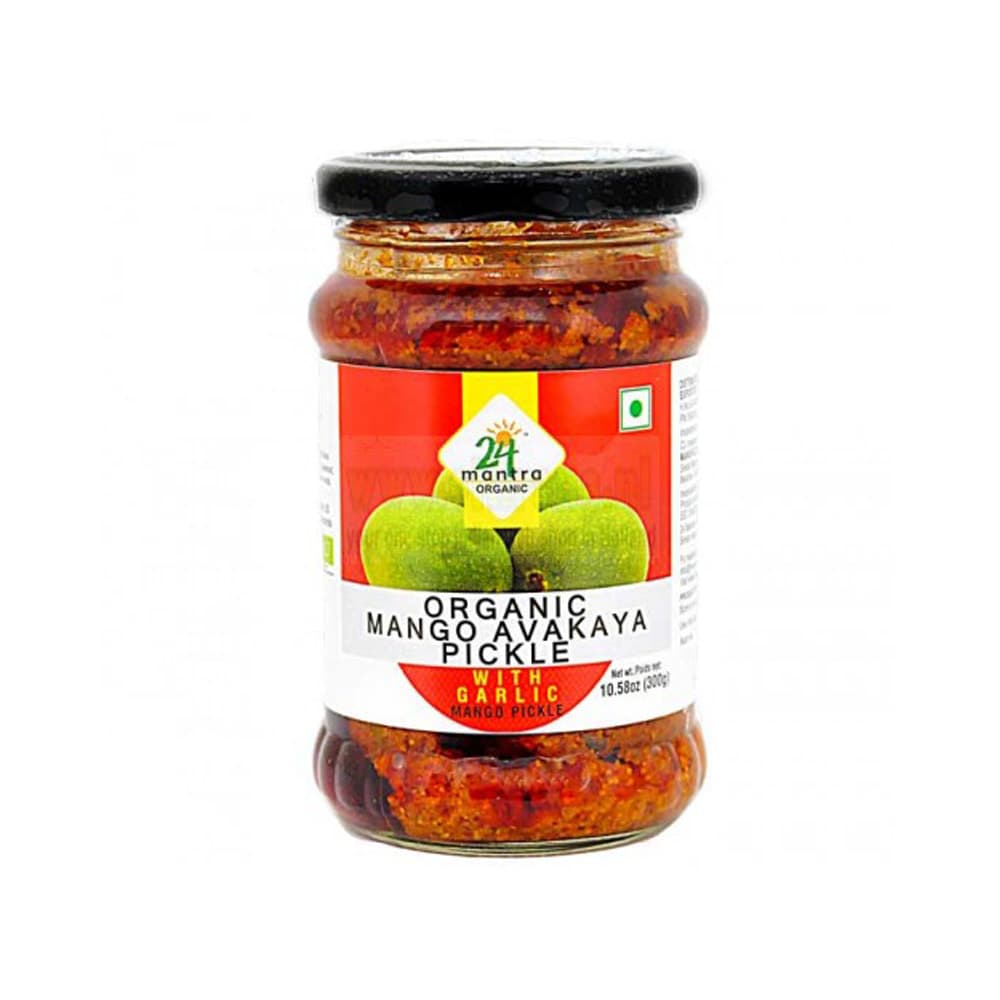 Organic Mango Avakaya Pickle with Garlic - 300 g - 24 Mantra
