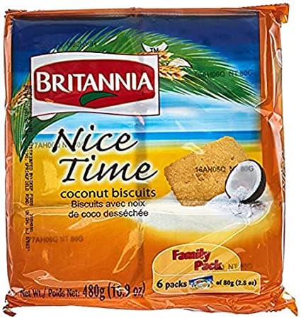 Nice Time Coconut Biscuits Family Pack - 480 g - Britannia