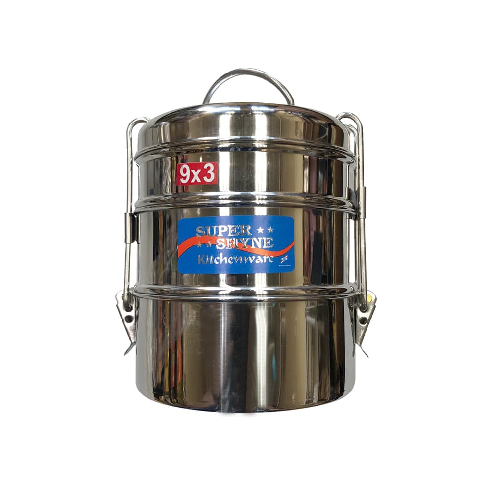Tiffin Box Steel - 3 parts - Super Shyne