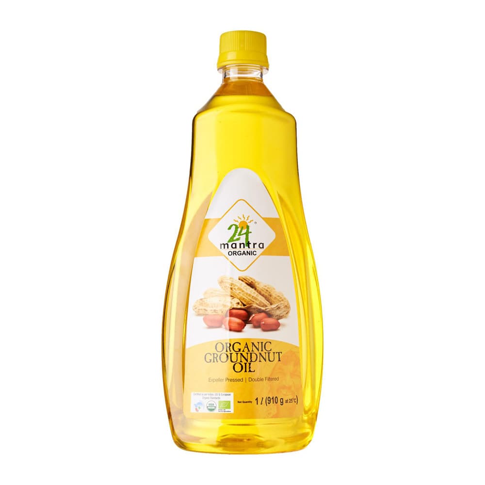 Organic Peanut Oil Cold Pressed - 1 litre - 24 Mantra
