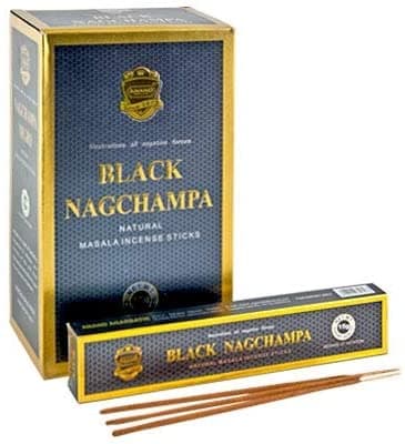 Black Nagchampa Incense Stick Box - (12 - 15 g Box) - Anand