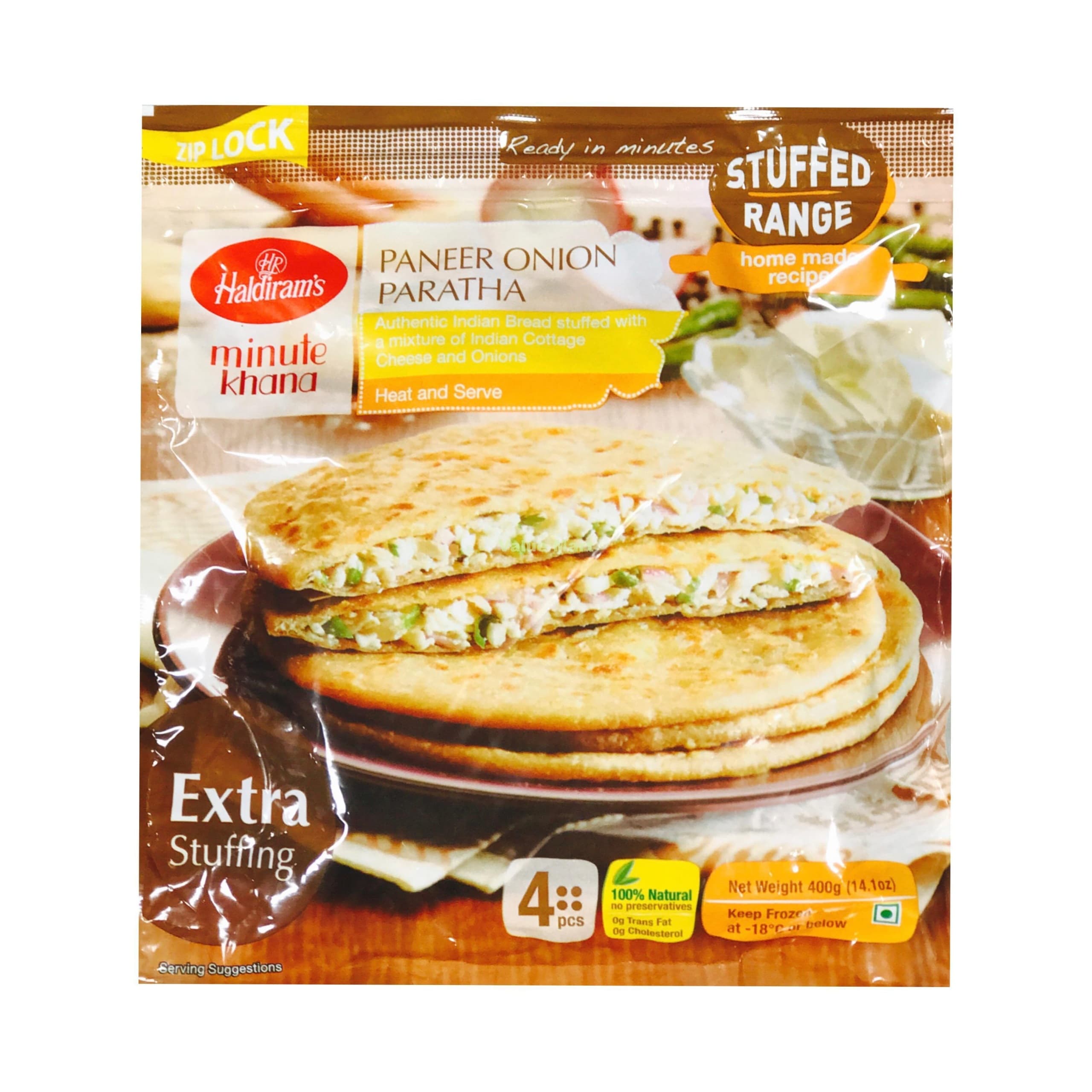 Paneer Onion Paratha Frozen - 14 oz - Haldiram's