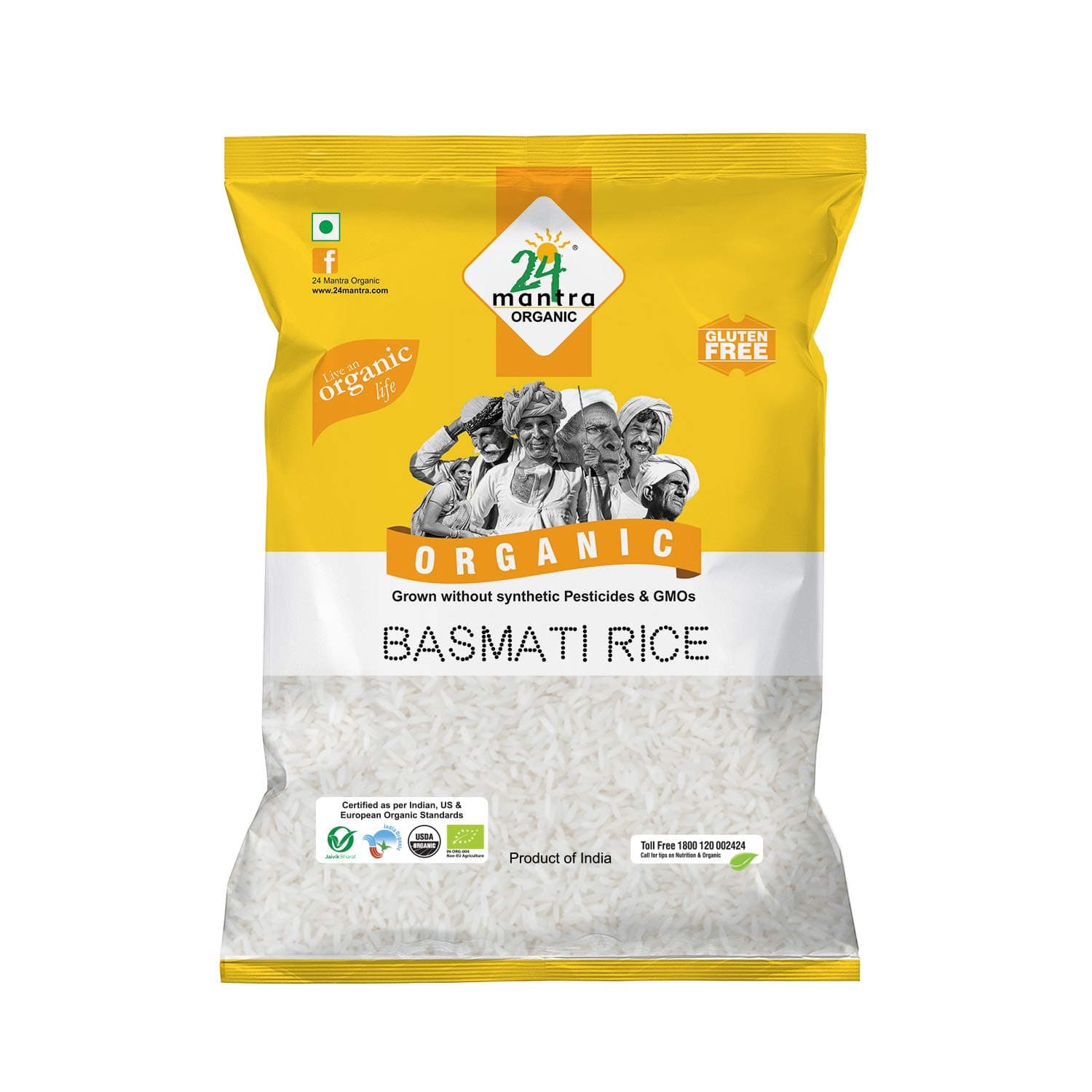 Organic Basmati White Rice - 10 lb - 24 Mantra